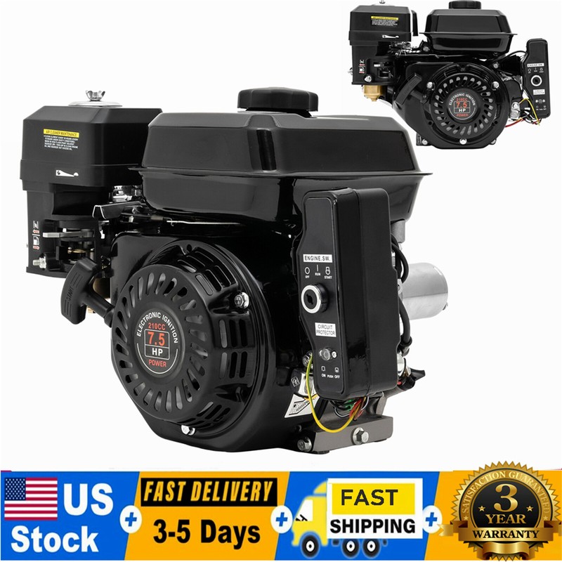 Electric Start Gas Engine 212cc 4-Stroke Horizontal Shaft Motor for Honda GX160 gallery
