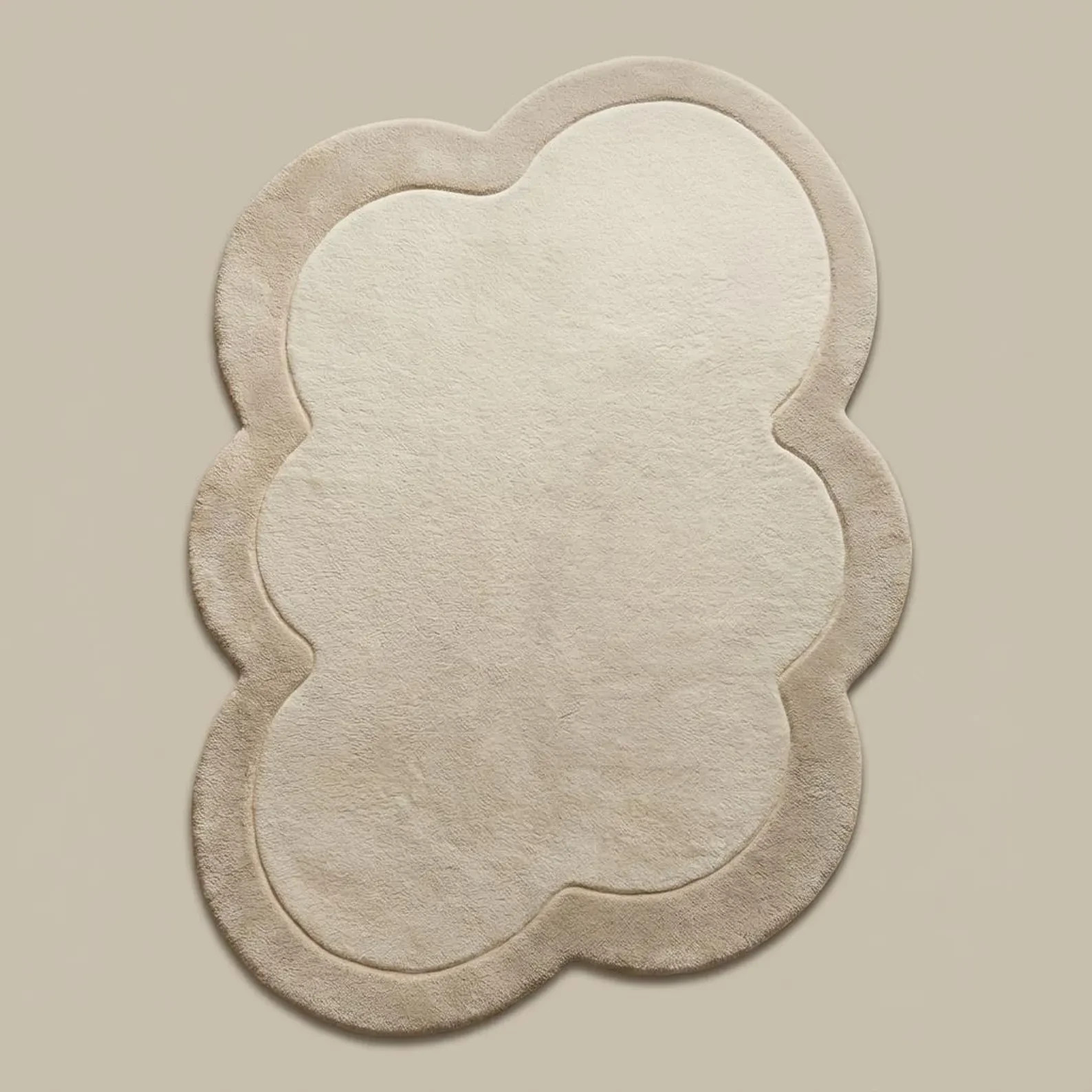 Cloud Shaped Cream Rug – Modern Scandinavian Plush Carpet custom size available gallery