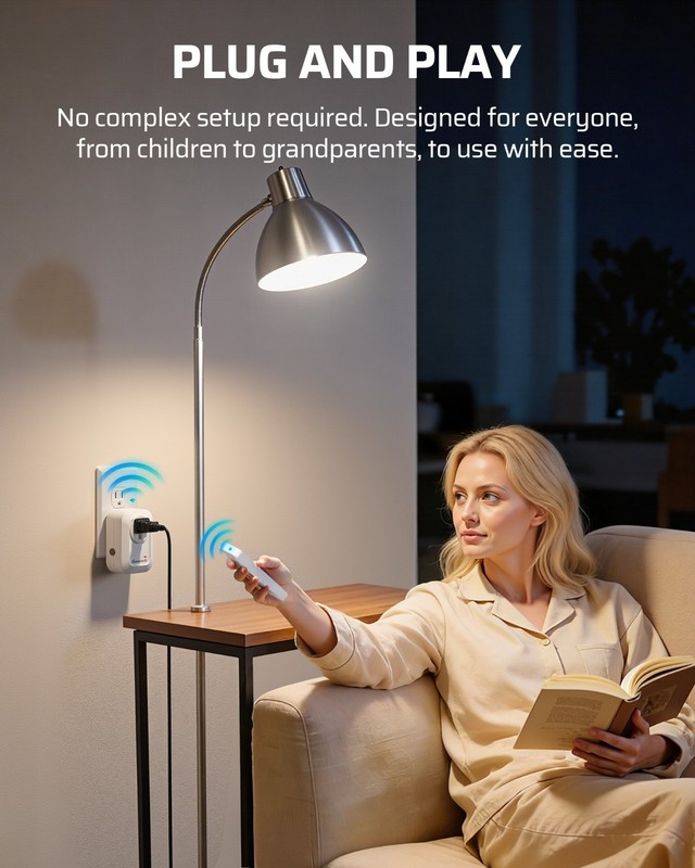 DEWENWILS Remote Control Outlet Wireless Wall Mounted Light Switch,No Wiring gallery