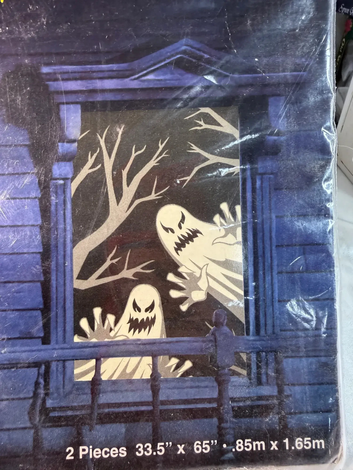 Amscan Window Silhouettes Halloween Ghost 33.5x65in Window Decals 2Pc Set gallery