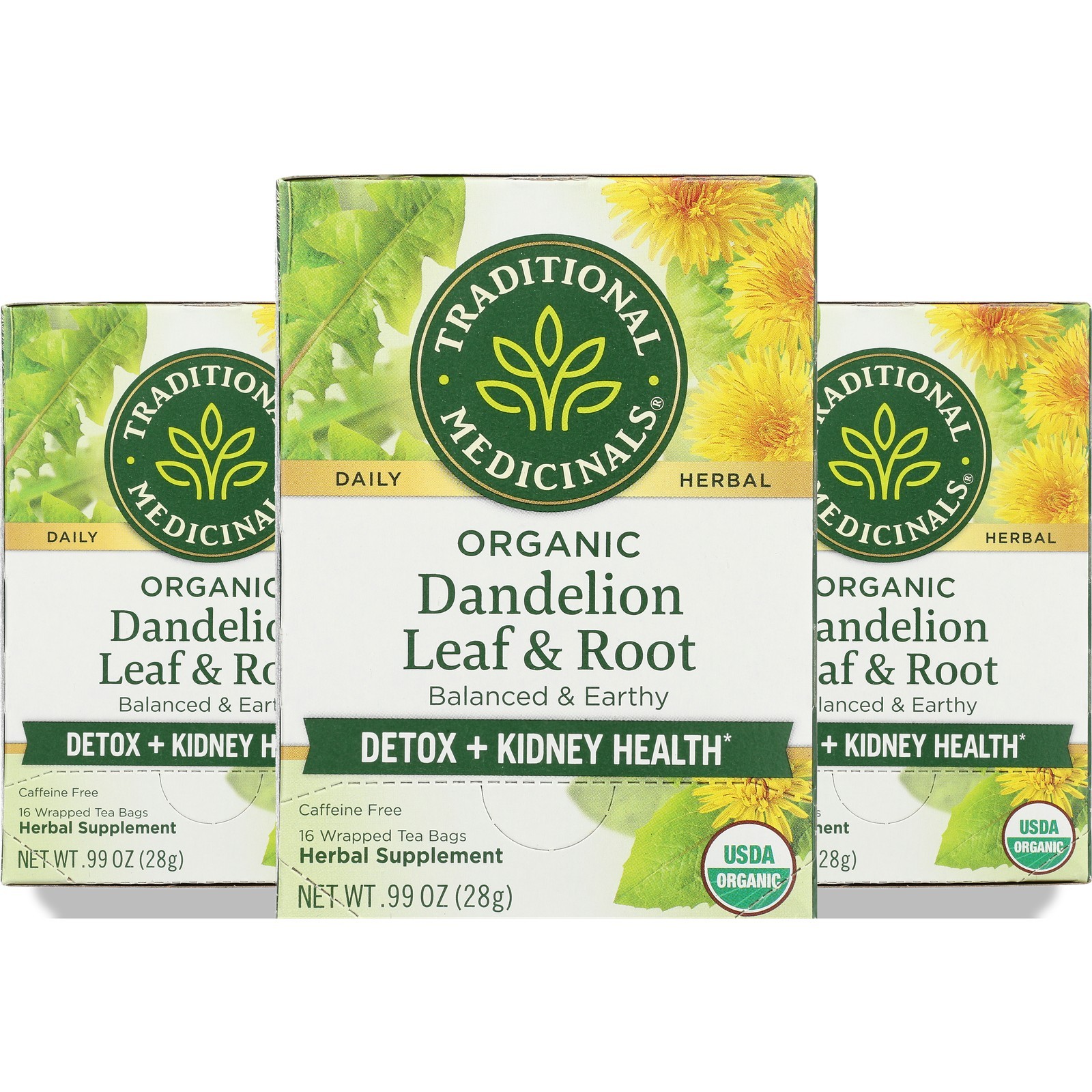 Organic Dandelion Leaf & Root Herbal Tea By Traditional Medicinals 16 Bag 3 Pack gallery