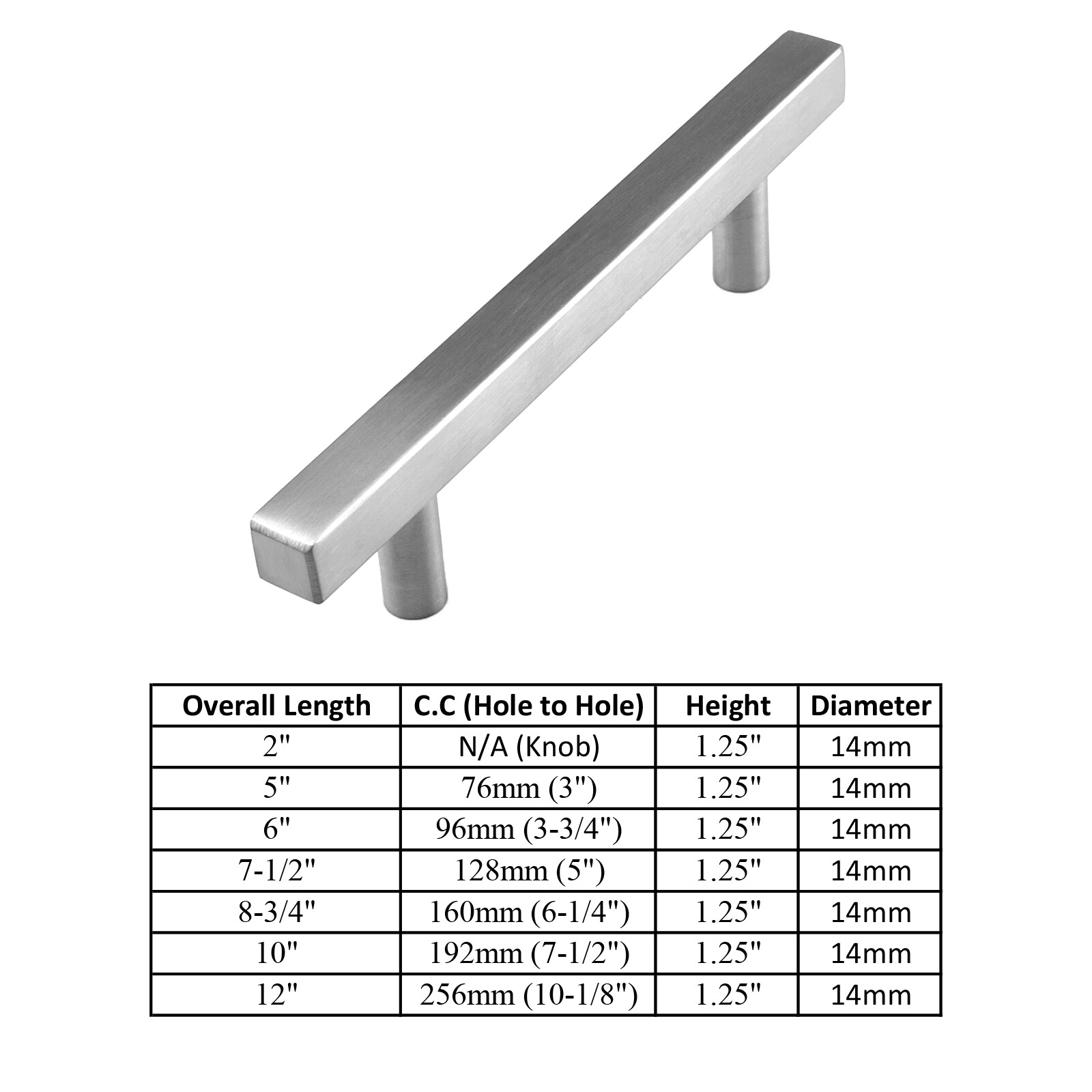 Brushed Nickel Modern Kitchen Cabinet Handles Drawers Pulls Knob Stainless Steel gallery