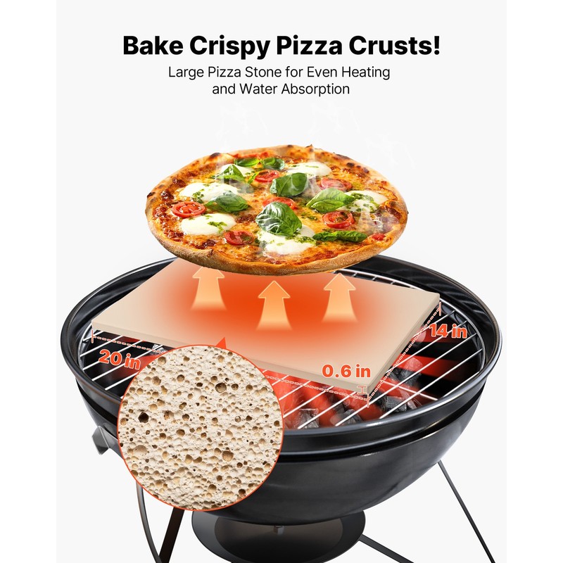 Uimoso Rectangular Cordierite Baking Stone, 20 x 14 in, Ideal for Pizza Making gallery