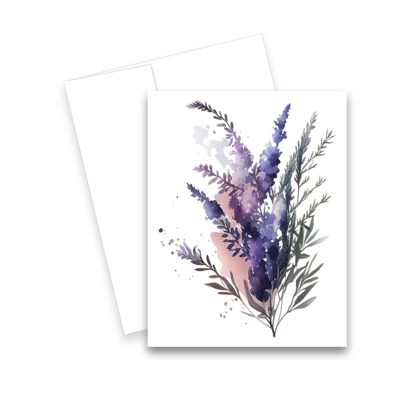 12 Assorted All Occasion Notecards Blank with Envelopes - Lavender ( 2 of Each ) gallery