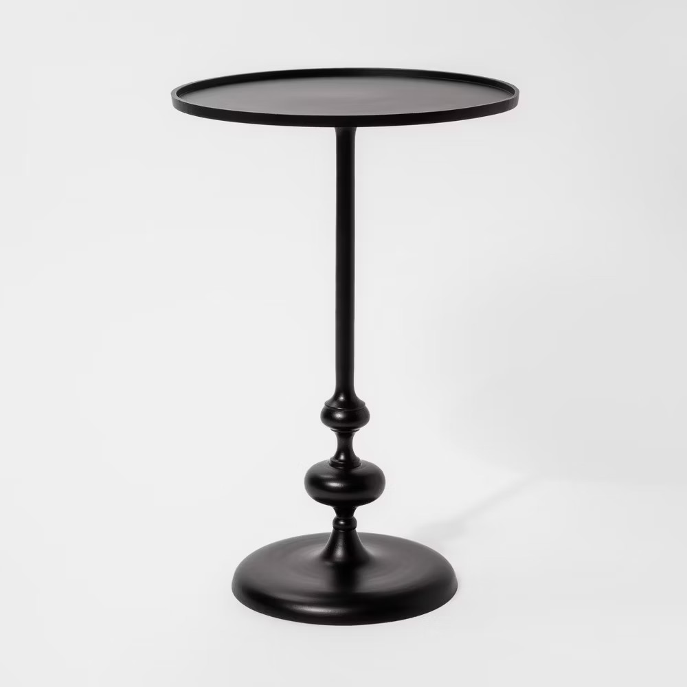 Londonberry Turned Accent Table Large Black - Threshold gallery
