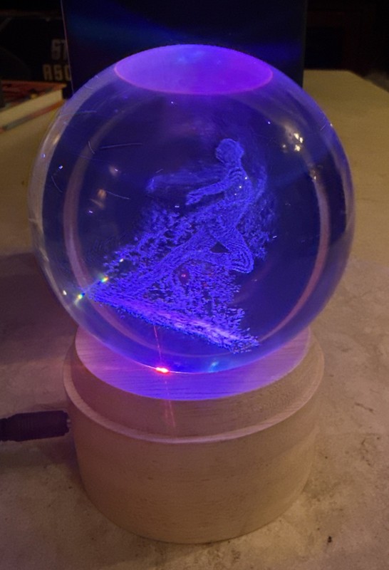 ZEBRA LED Etched Globe Cirque Du Soleil 3D W/Wood Base & USB Cable “O” Bellagio gallery