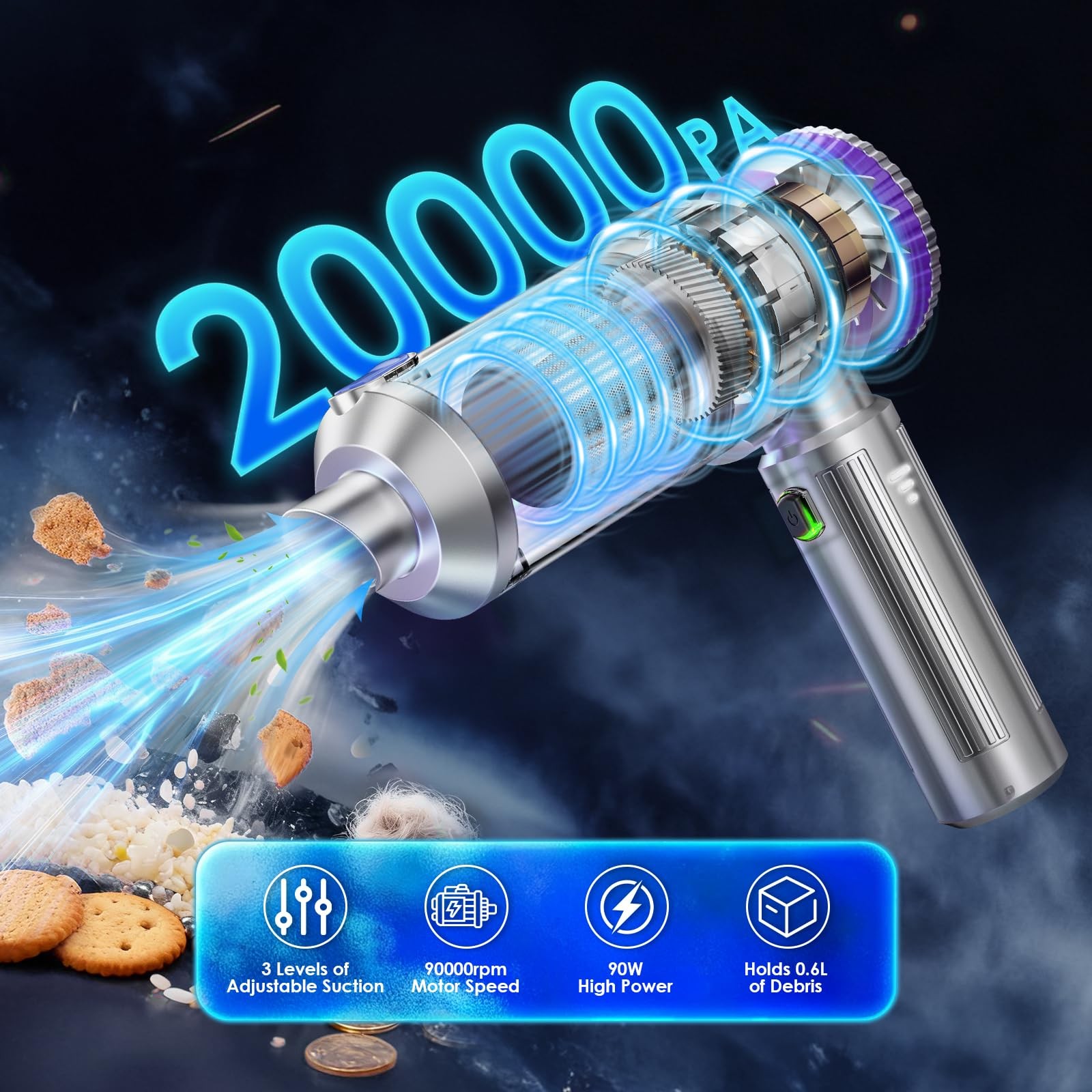 Handheld Car Vacuum Cordless with 20000Pa Powerful Suction, Rechargeable Mini... gallery