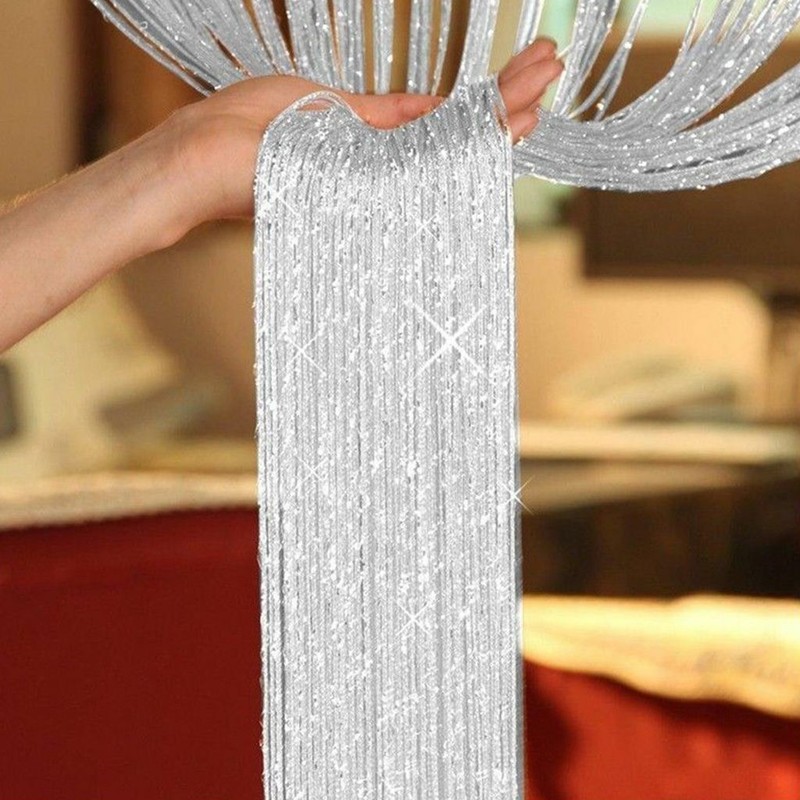 Glitter String Door Curtain Room Divider Fringe Tassel Window Panel 39inx78in gallery