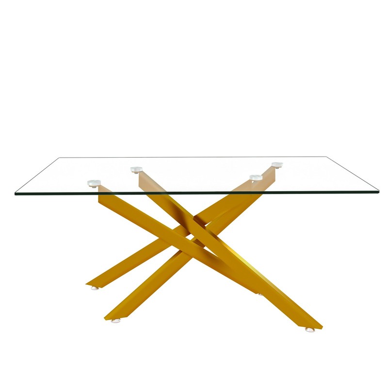 39.4" Rectangular Clear Tempered Glass Coffee Table Living Cocktail Centre Table gallery
