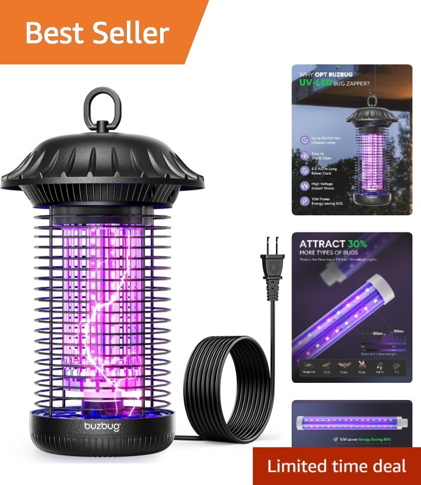 Powerful LED Bug Zapper - Indoor & Outdoor Pest Control, 50000 Hrs Lifespan