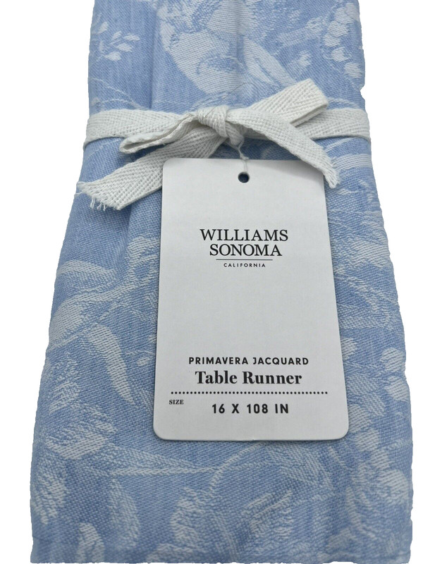 Williams Sonoma Spring Jacquard Table Runner Blue 16 x 108 Inches Easter gallery