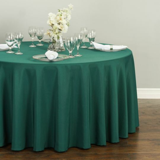 120 in. Round Polyester Tablecloth for 60 in. Table, 33 Colors for Wedding Party gallery