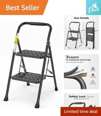 Compact Folding 2-Step Stool – Stable, Lightweight & Versatile for Home Use