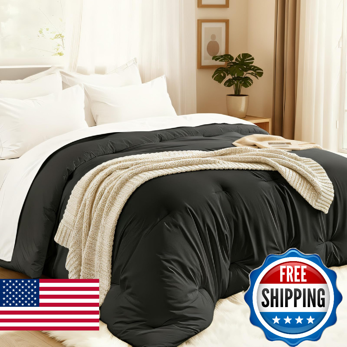 Easthome Comforters Queen Size, All Season Quilted Bed Comforter, Ultra-Soft Dow gallery