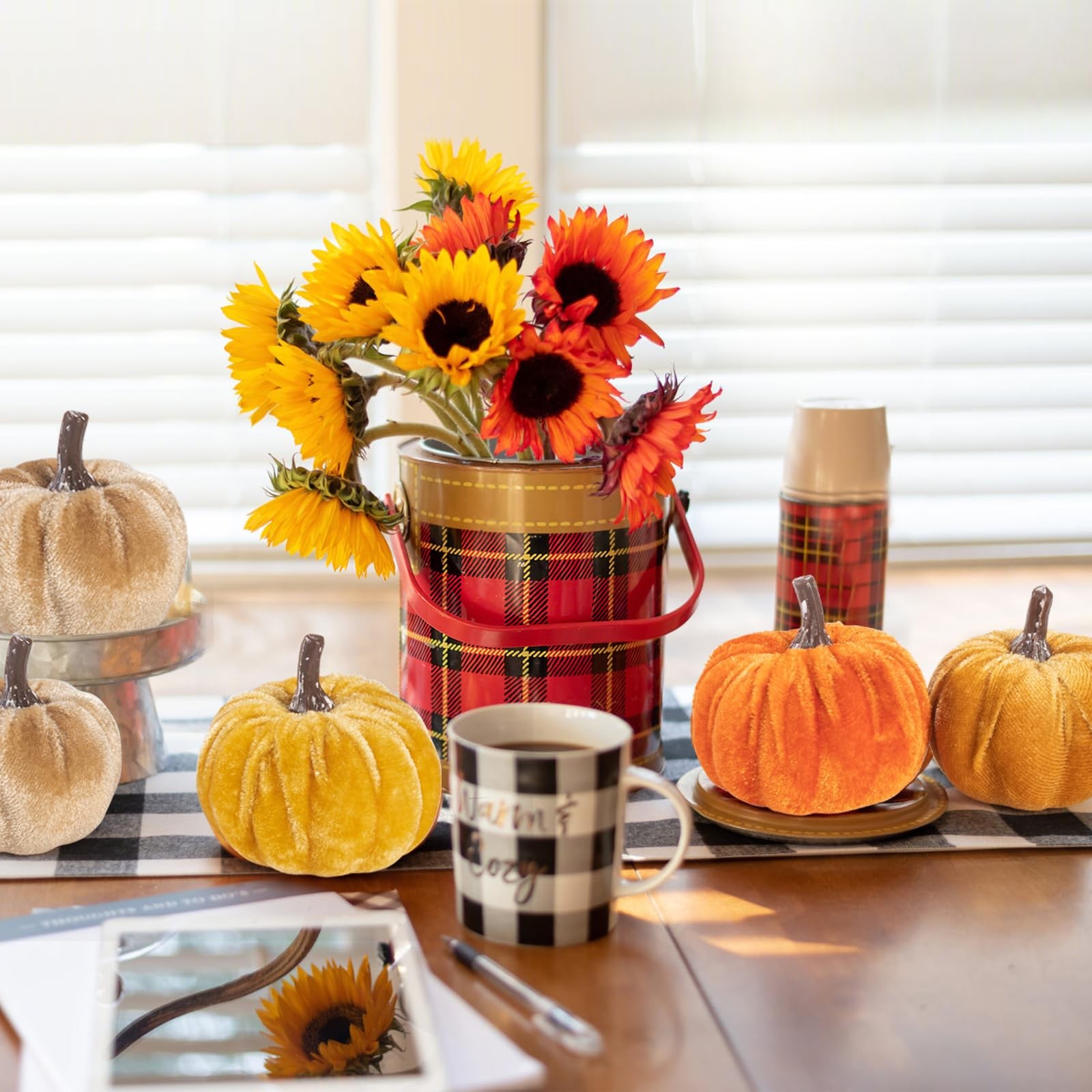 16pcs Artificial Faux Velvet Foam Small Pumpkins Fall Decor - Home Decoration... gallery