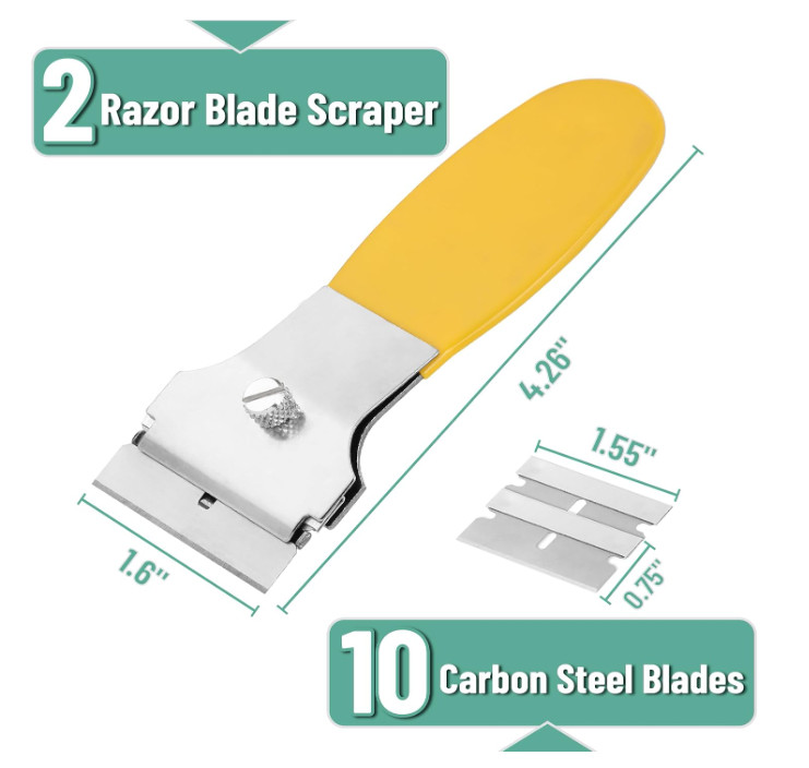 Bates- Razor Blade Scraper Set, 2 Pack, Yellow, Locking Razor Scraper Set with 1 gallery