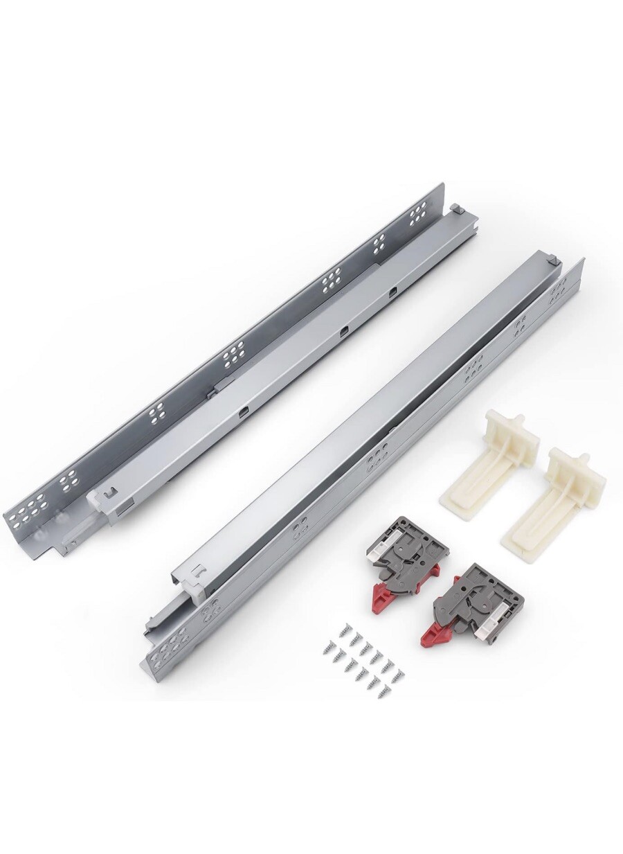 1Pair 21" Soft Close Drawer Rails Full Extension Locking Device Included gallery