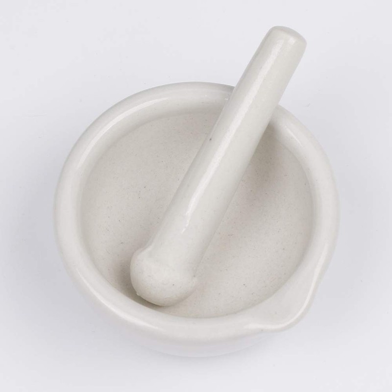 Mortar And Pestle Set Classic Marble Natural Stone White Pestal To Grind Food US gallery