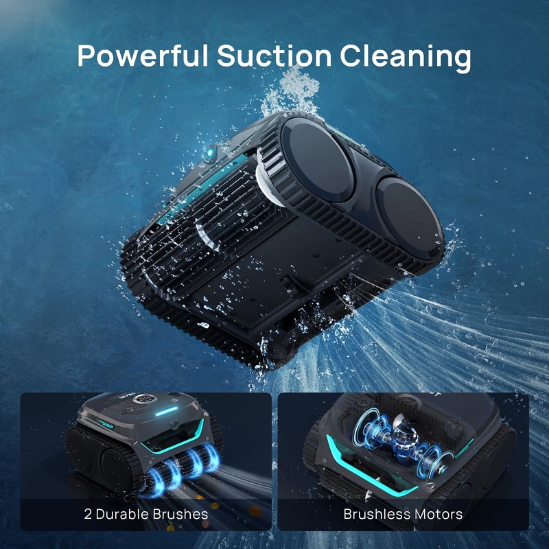 WYBOT C2 Vision Cordless Pool Vacuum Robot Wall Climb Pool Cleaner AI Camera New gallery