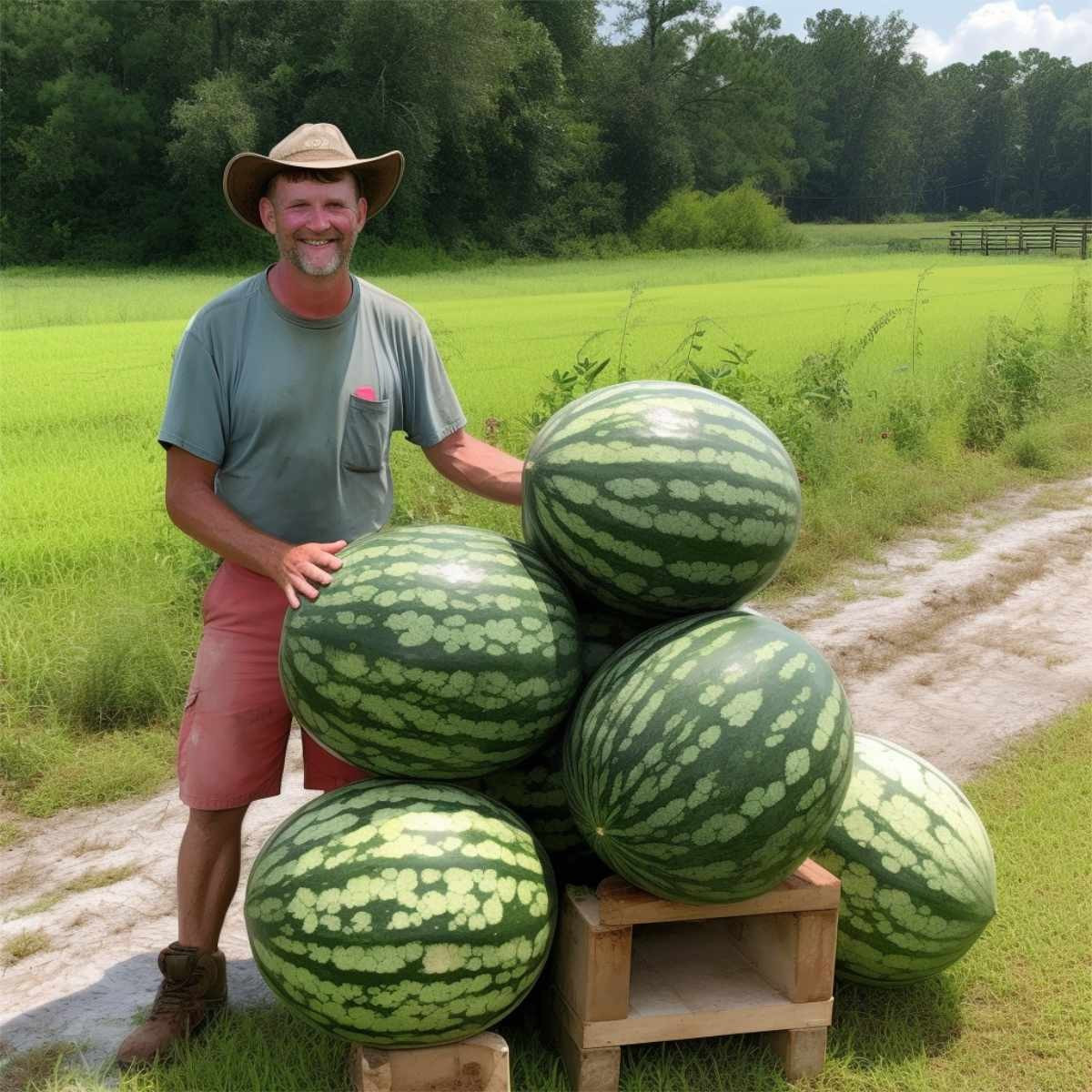 12 Florida Giant Watermelon Seeds - Heirloom - Non GMO - ORGANIC -------- RARE gallery
