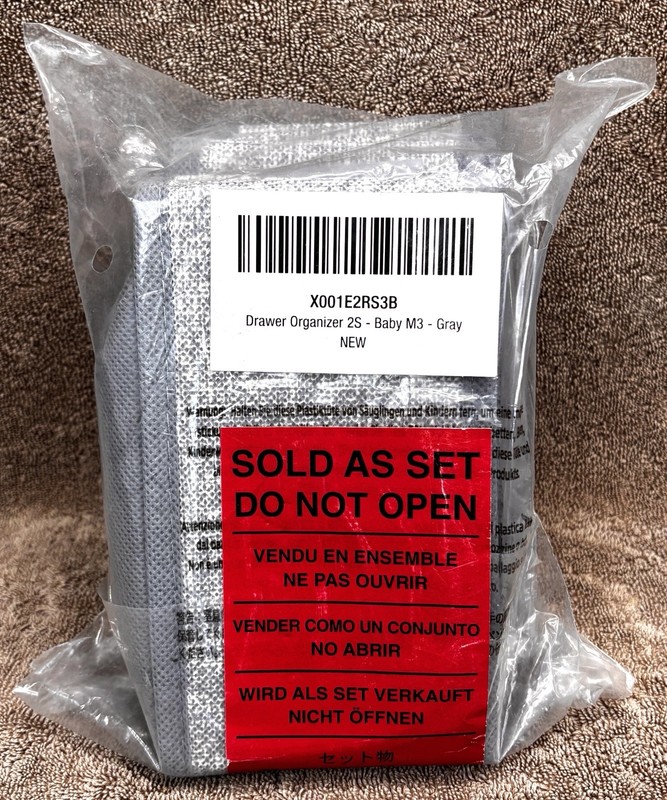 mDesign Soft Fabric 2 Section Drawer or Closet Organizer Gray 3 Pack NEW in Bag gallery