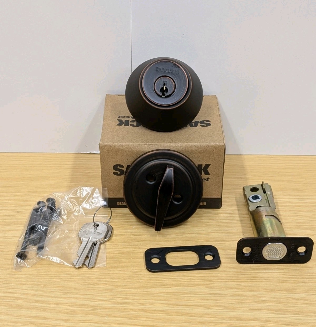 Kwikset Safe Lock Single Cylinder Deadbolt Venetian Bronze Keyed One Side SD9100 gallery