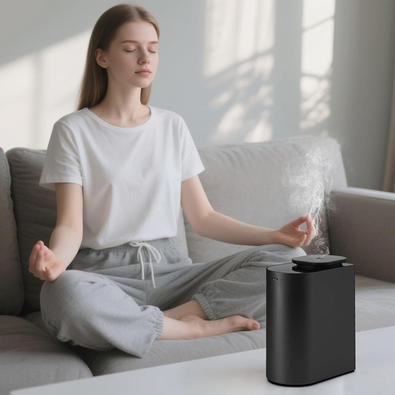 Waterless Essential Oil Diffuser Portable Aromatherapy Nebulizer LED Light New gallery
