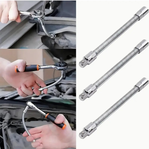 Flexible Wrench Extension Rod, 1/4, 3/8, 1/2, for Electric & Hand Tools gallery