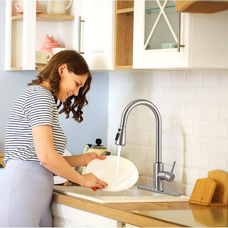 PHANCIR Kitchen Faucet Pull Down Sprayer Brushed Nickel Single Handle FREESHIP gallery