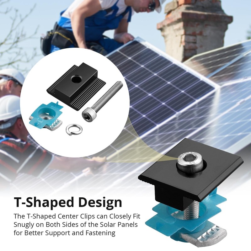 10 PCS Solar Panel Mounting Brackets for Unistrut, Aluminium 30mm/35mm 6 x T-... gallery