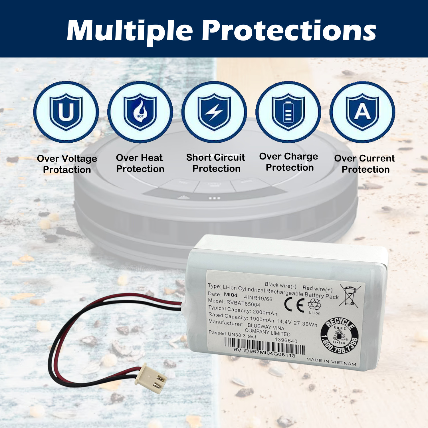 New Genuine Shark Replacement Rechargeable Li-Ion Battery 2000mAh - RVBAT85004 gallery
