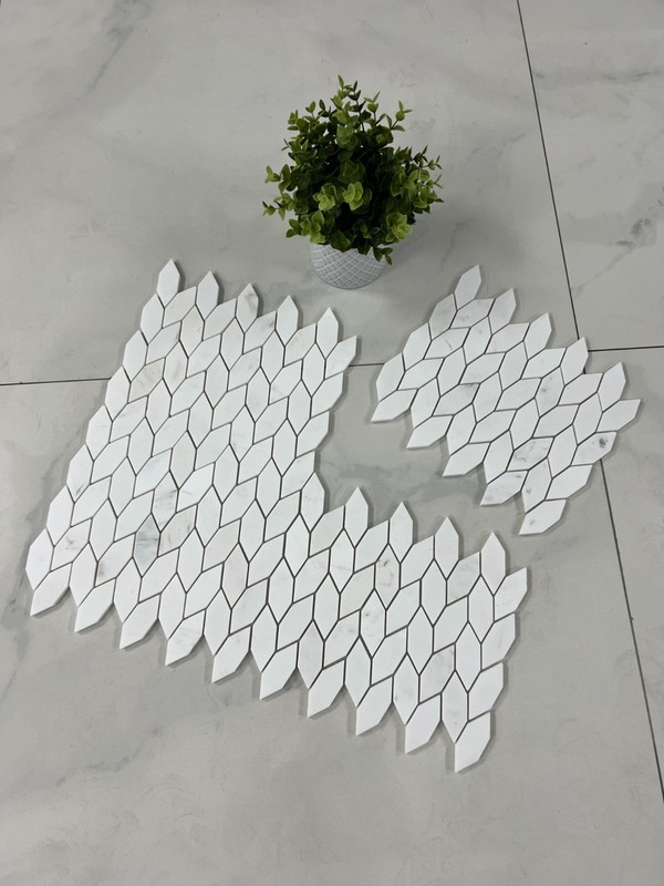 Dolomite Marble Leaf Pattern Mosaic Tile gallery