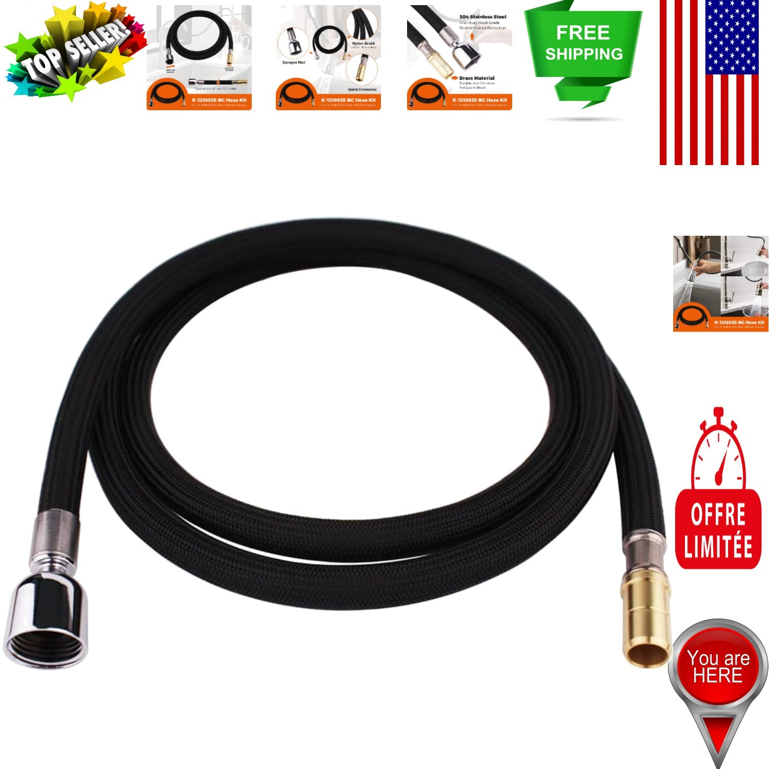 Easy-Install 67-Inch Bright Chrome Hose for Kohler Faucets – Quality Guaranteed gallery