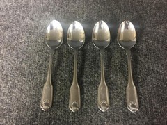 4 Oneida Classic Shell Stainless 6″ Tablespoons