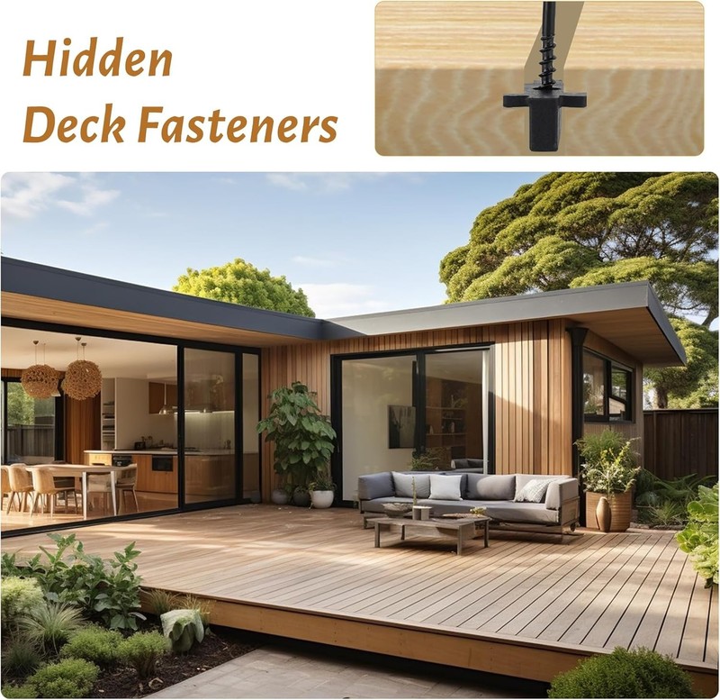 Hidden Fasteners for Composite Deck Universal Nylon T Clips Screws (1000PK) gallery