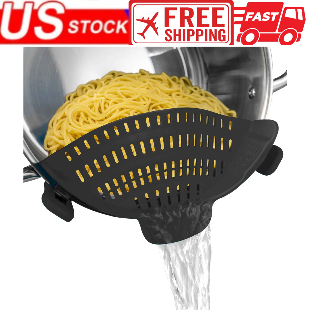 Adjustable Clip On Pot Strainer for Pans Bowls Kitchen Silicone Food Filter gallery