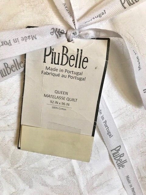 PUIBELLE Made In Portugal Queen Matelasse Quilt White 92in X 96in 100% Cotton gallery
