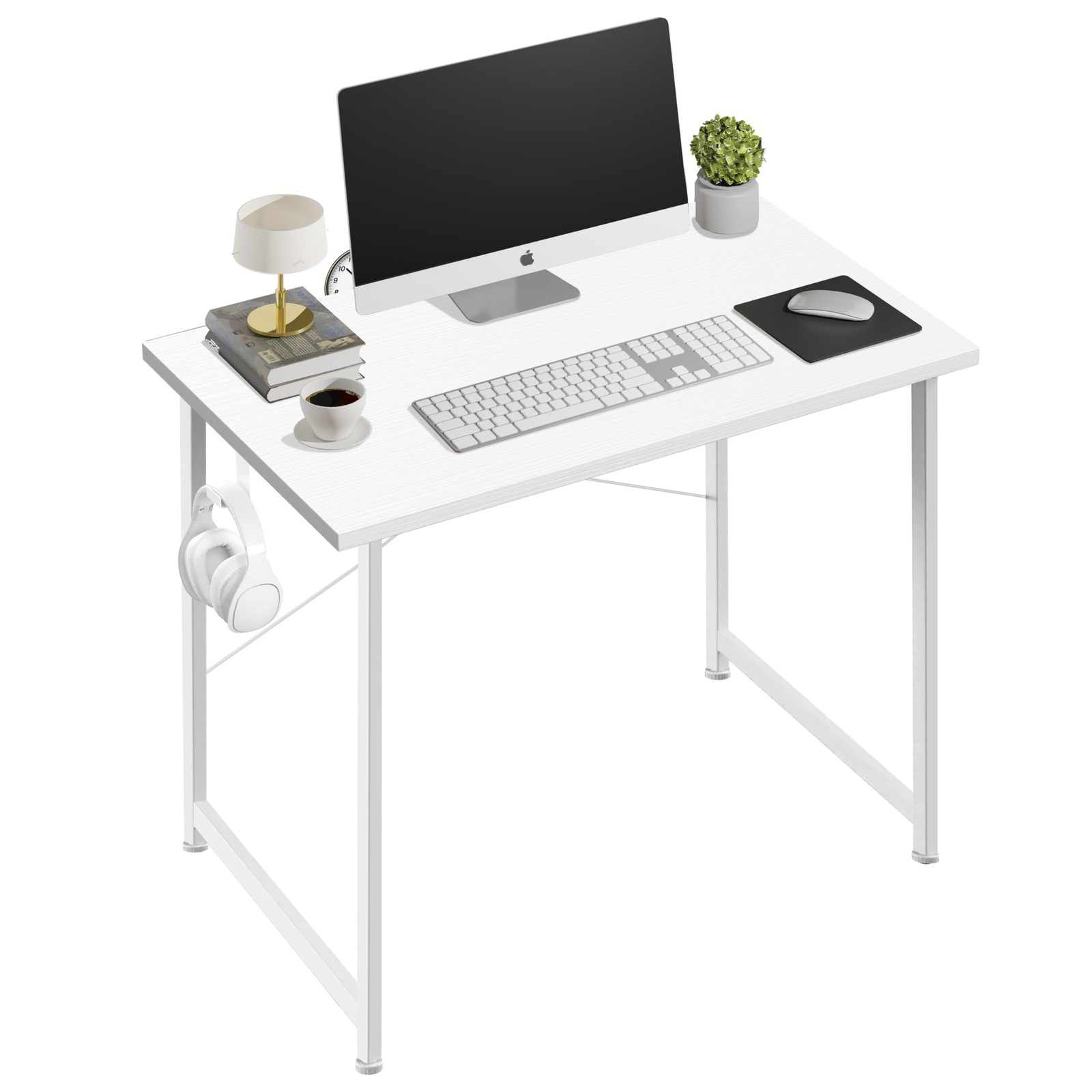 Computer Desk Home Office Work Study Writing Modern Simple Table with Headpho... gallery