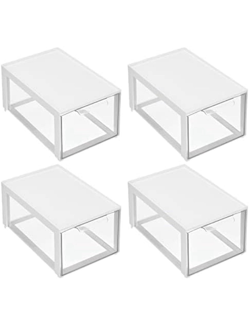 4X mDesign Plastic Stackable Cosmetic Storage Organizer Bin with Pull Out Drawer gallery