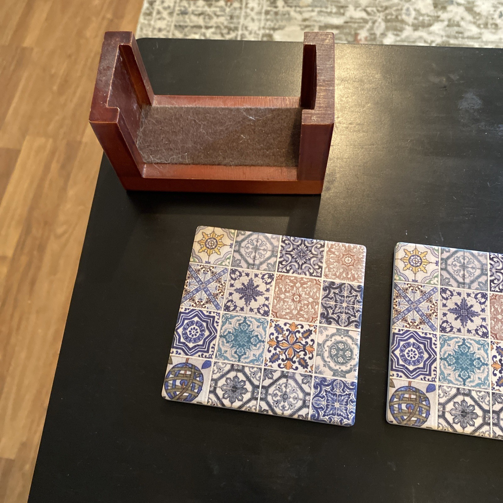 Four piece tile coaster set gallery