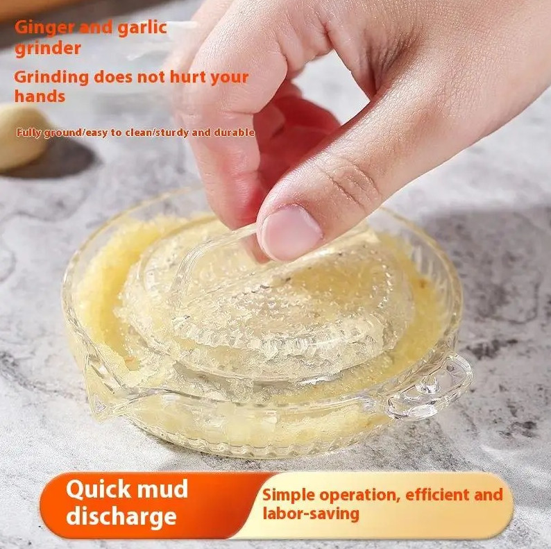 1 pc Portable Garlic Ginger Grater Kitchen Grinder with Lid gallery