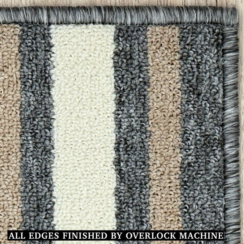 Custom Size Rubber Solid Bordered Design Grey Non Slip Washable Runner Rug gallery
