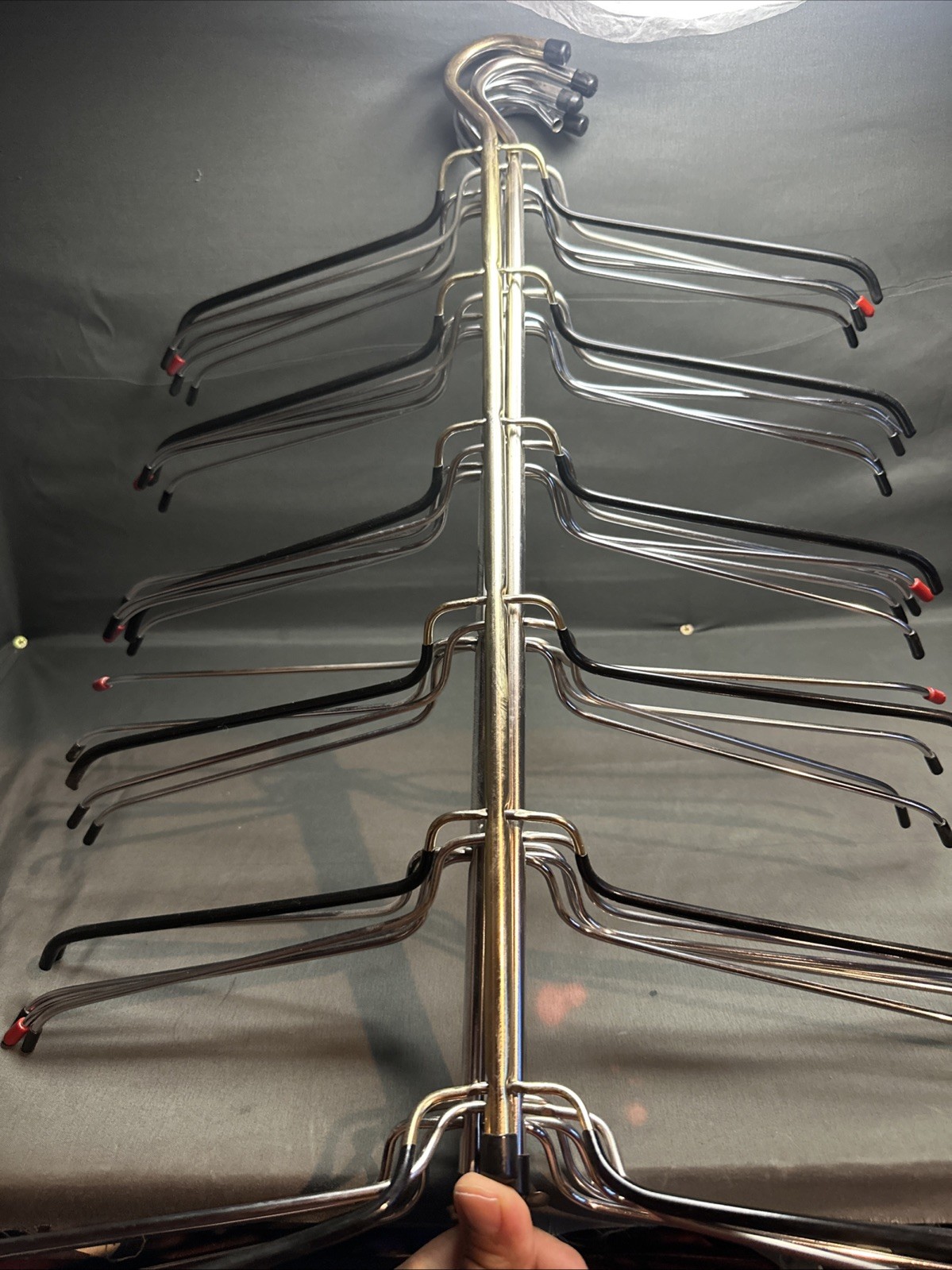 6 Tier Non Slip Hangers Chrome Tree Space Saver Shirts, Dress Set of 5 gallery