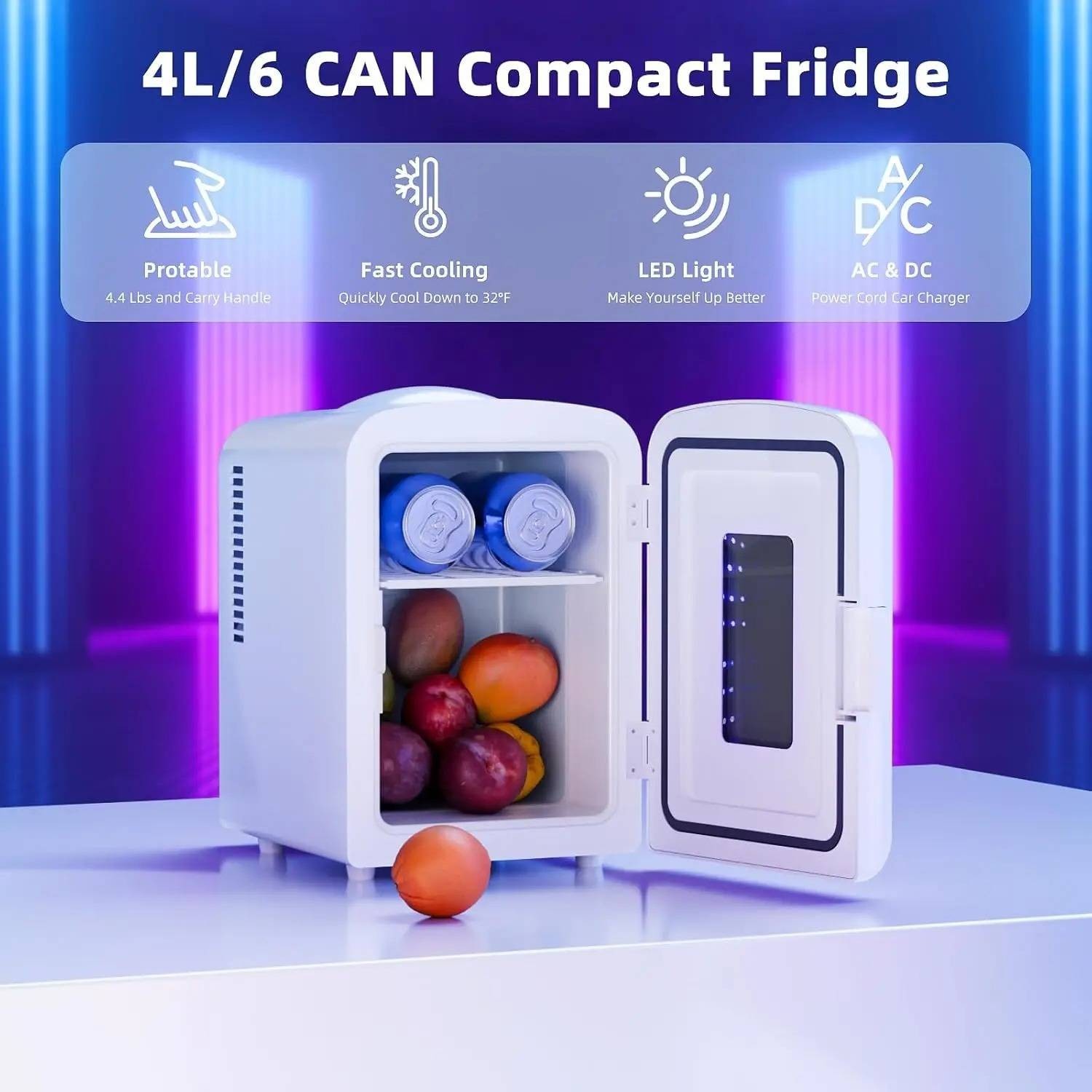 4L Mini Fridge Portable Cooler Beverages Cosmetics and food Compact refrigerator gallery