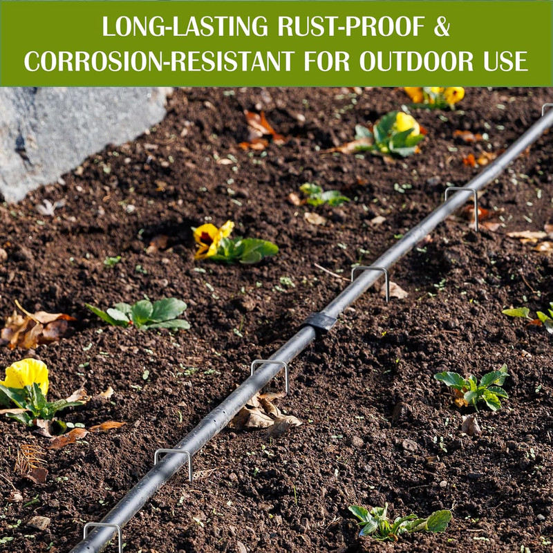 75 Pack 4" Landscape Staples Galvanized Garden Pins Weed Barrier Stakes gallery