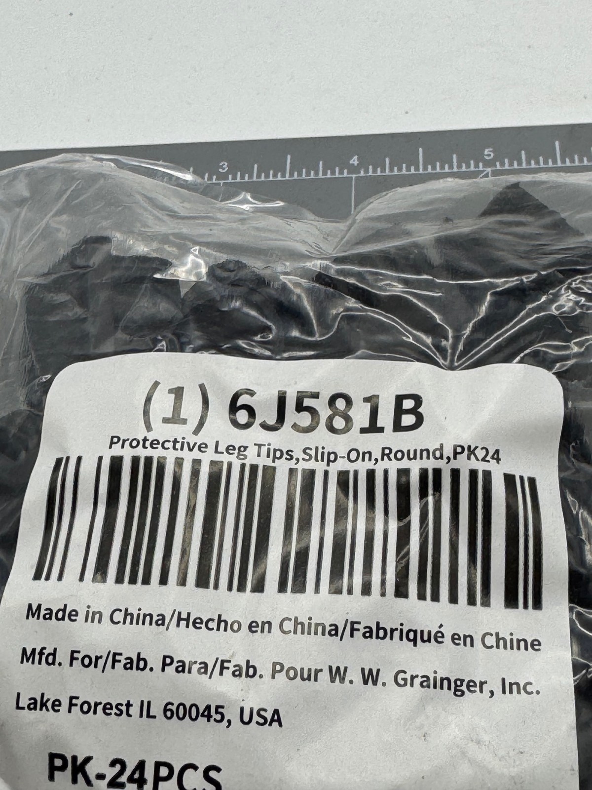 Furniture Protective Leg Tips: Plastic Round Black, 7/8" Overall Dia Angled-24PK gallery