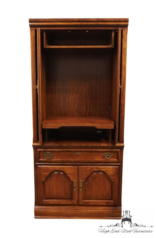 American Drew Solid Oak Traditional Style 36" Media Armoire / Wall Unit gallery