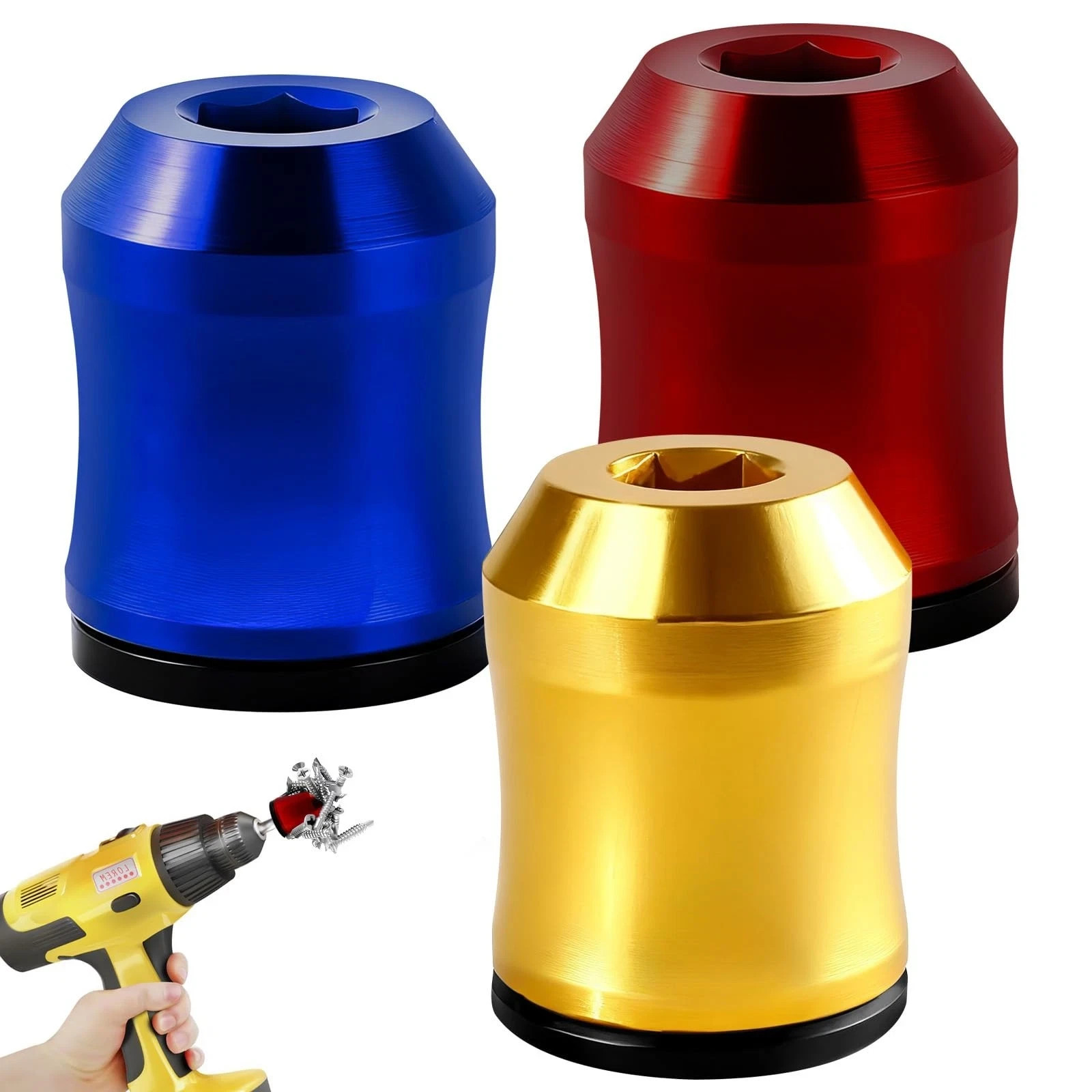 3Pcs Magnetic Screwdriver Head Ring Set for Drills Power Bits - DIY Repair Tool gallery