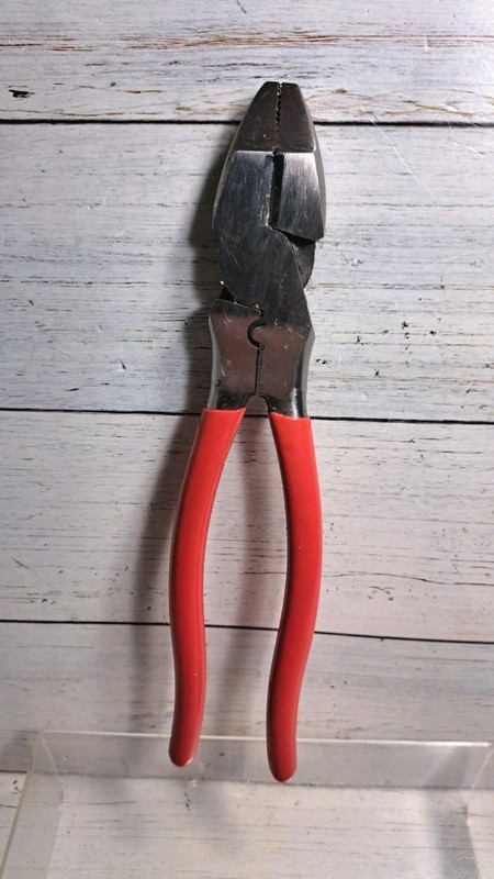 High Leverage Linesman Pliers with Crimping Tool 9.5 Inch Red Handle gallery