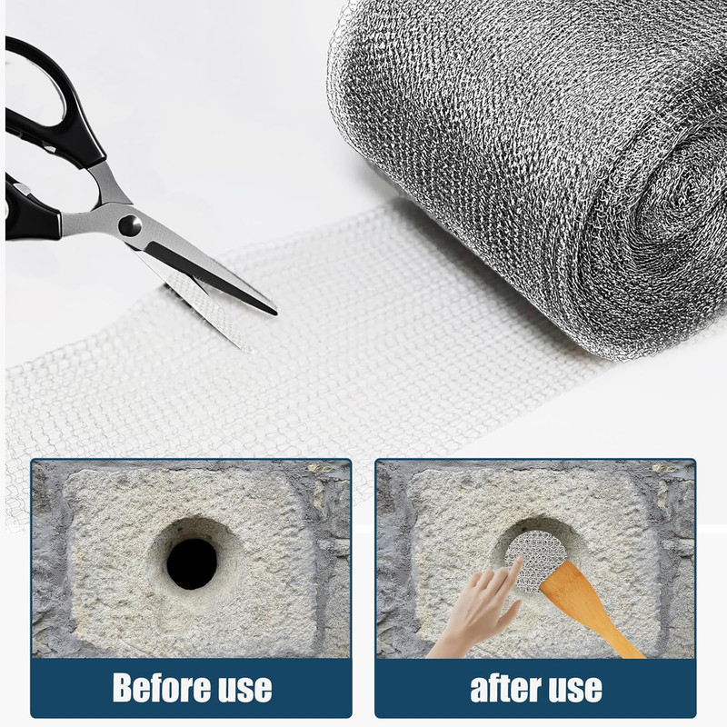 Wire Mesh for Mice Control 5"×32FT, Stainless Steel Mesh Gap Blocker, Hole Fill gallery